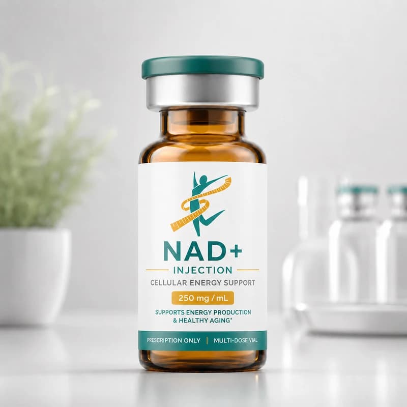 NAD+ therapy vial and preparation